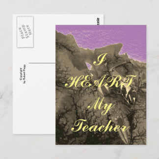 "J'aime mon professeur" carte postale de remerciem