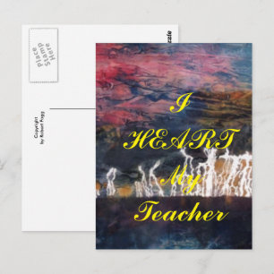 "J'aime mon professeur" carte postale de remerciem