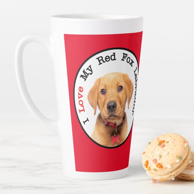 J'Aime Mon Red Fox Labrador Latte Mug (En situation)