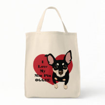 J'aime mon sac d'épicerie de Pin Oggie de minute
