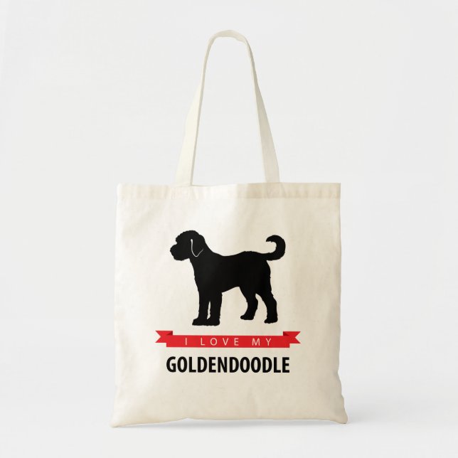 J'aime mon sac fourre-tout à Goldendoodle (Devant)