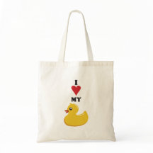J'Aime Mon Sac fourre-tout De Canard En Caoutchouc