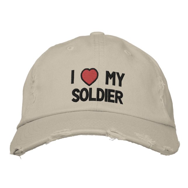 J'aime mon soldat Casquette brodé (Devant)
