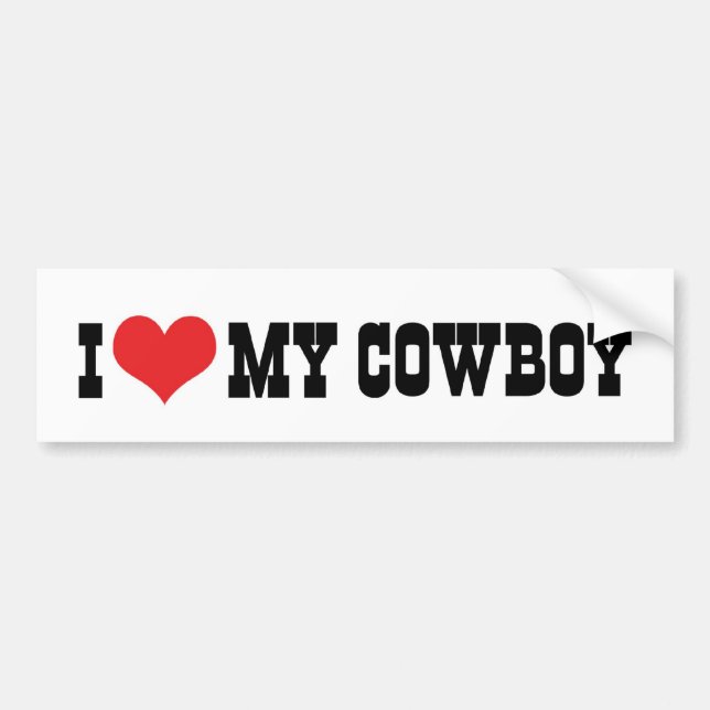 J'Aime Mon Sticker Cowboy Bumper (Devant)