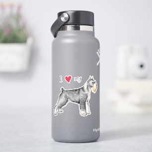 J'aime mon Sticker standard Schnauzer Vinyl
