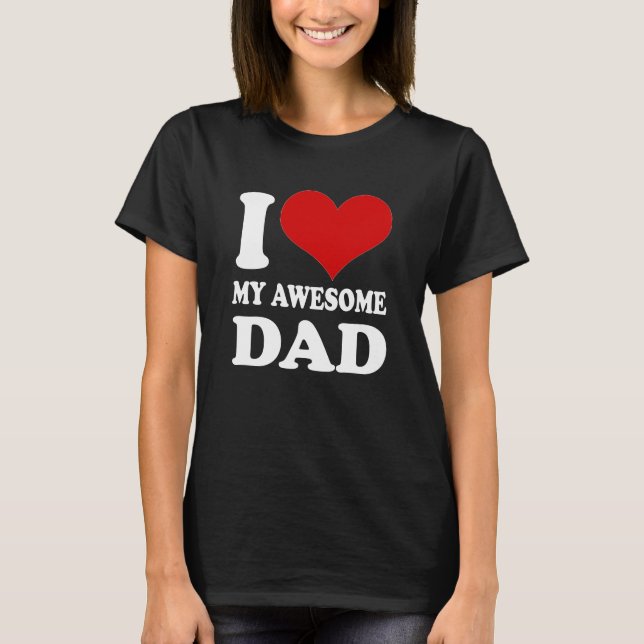 J'Aime Mon Super Cadeau Papa T-Shirt Fils Fille (Devant)