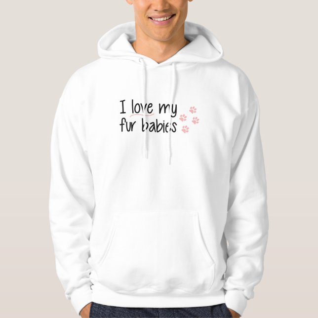 J'aime mon sweat - shirt à capuche de bébés de (Devant)