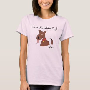 J'aime mon T-shirt de chien de brun de chien