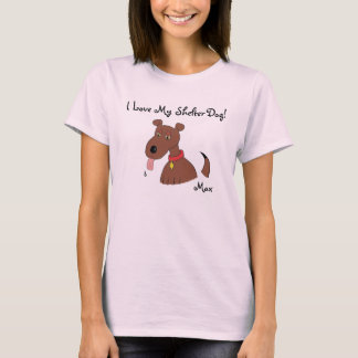 J'aime mon T-shirt de chien de brun de chien
