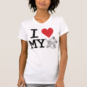 J'aime mon T-shirt de gardien de but (l'hockey)