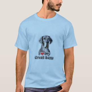 J'aime mon T-shirt de selle de great dane