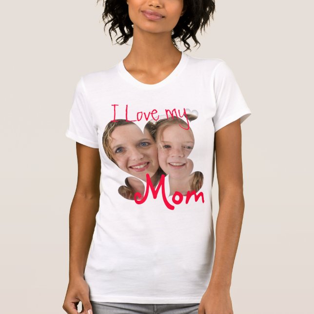 J'aime mon T-shirt fait sur commande de photo de (Devant)