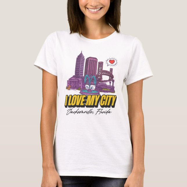 J'Aime Mon T-shirt Ville (Lumière) (Devant)