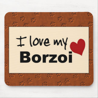J'aime mon tapis de souris de barzoï