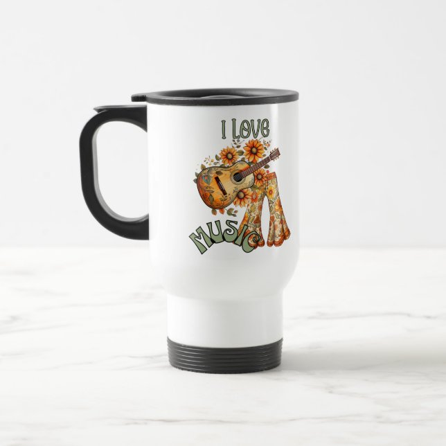 J'aime Musique guitare Mug (Gauche)