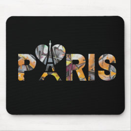 J'aime Paris avec un décor urbain bien coloré Mousepad