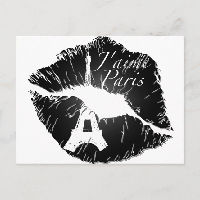 J'aime Paris Lips Postkarte (Vorderseite)