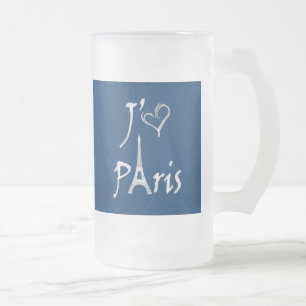j'aime Paris Mattglas Bierglas