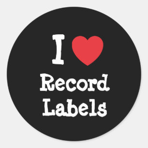 J'aime Record Étiquette coeur personnalisé