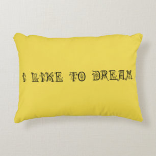 J'aime rêver Coussin en jaune printanier