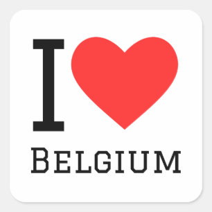 J'aime sticker carré Belgique