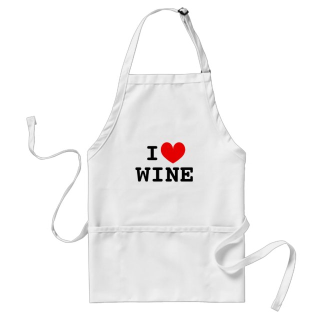 J'aime tablier cuisine vin pour hommes et femmes (Devant)