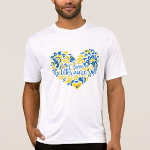 J'aime Ukraine inspiration citation coeur T-shirt