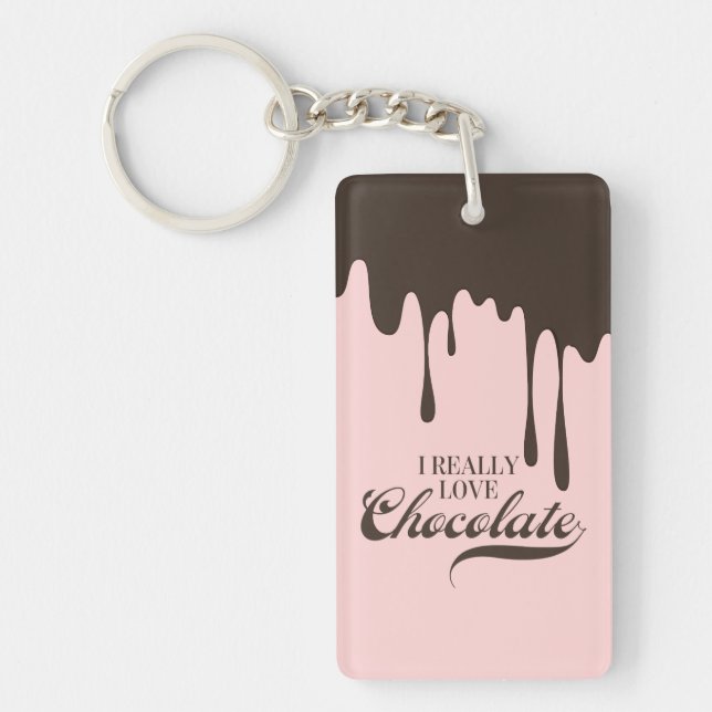J'aime vraiment le chocolat Valentine Porte - clé (Devant)