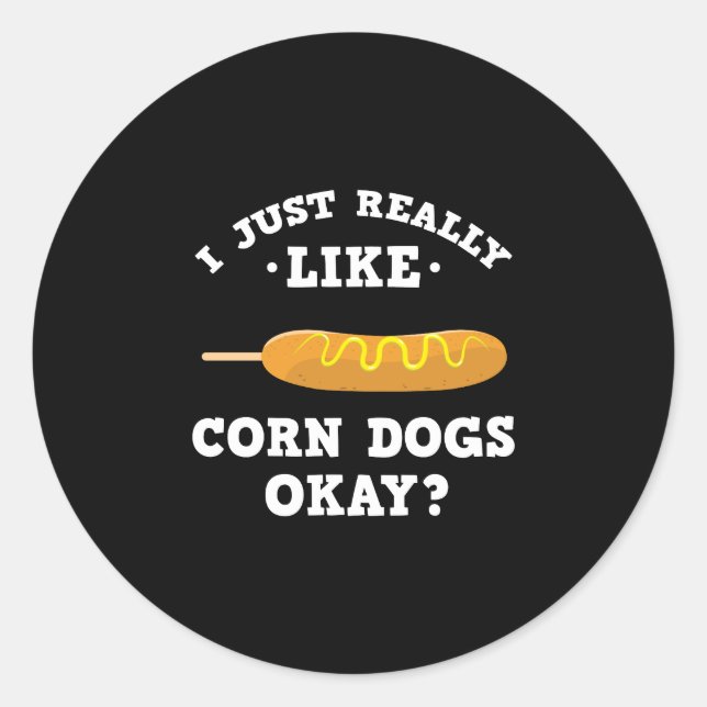 J'Aime Vraiment Les Chiens De Maïs Drôle Sticker C (Devant)