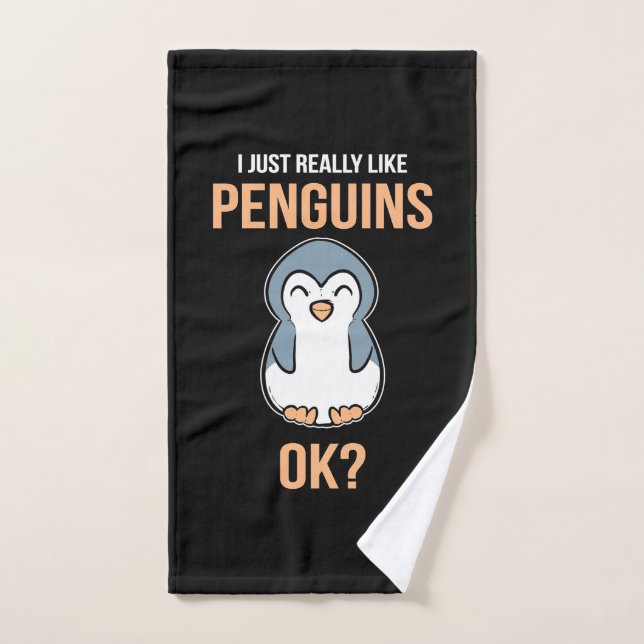 J'Aime Vraiment Penguin (Serviette à main)