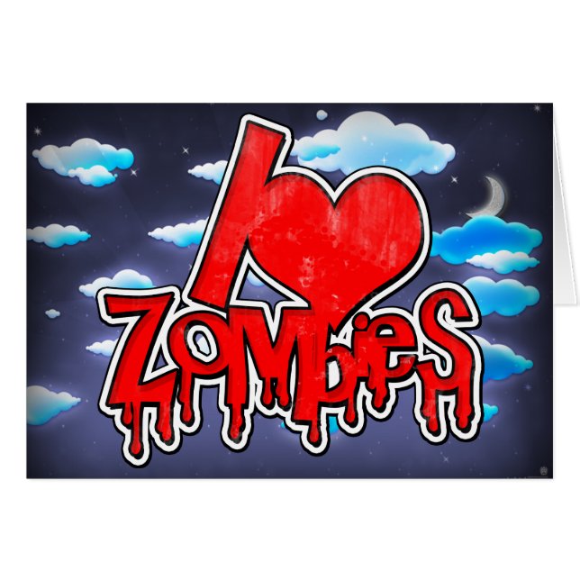 J'aime Zombies Rouge (Devant horizontal)