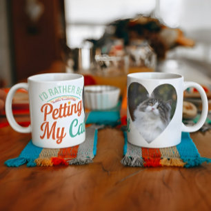 J'aimerais mieux caresser mon chat Mug photo perso