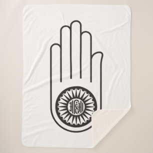 Jain Symbol von Ahimsa (Hand der Nicht-Gewalt) Sherpadecke