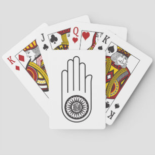 Jain Symbol von Ahimsa (Hand der Nicht-Gewalt) Spielkarten