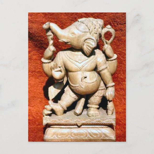 Jain-Tempel, Indien-Statue Postkarte (Vorderseite)