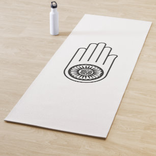Jainismus-Symbol von Ahimsa (Hand der Nicht-Gewalt Yogamatte
