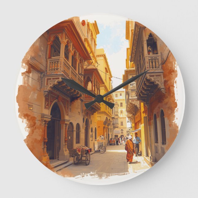 Jaipur Große Wanduhr (Vorderseite)