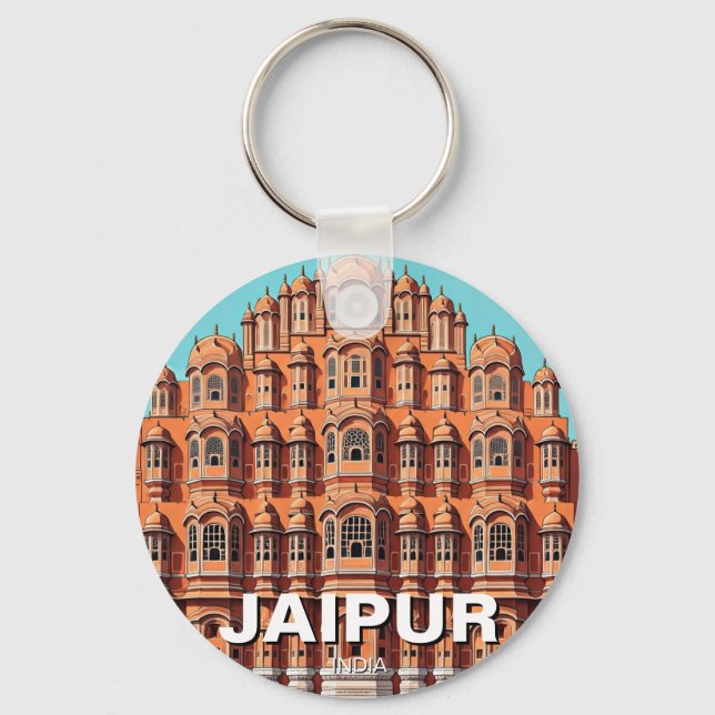 Jaipur Hawa Mahal Souvenir Schlüsselanhänger (Vorderseite)