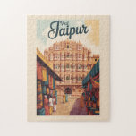 Jaipur India Hawa Mahal Illustration Travel Art<br><div class="desc">Jaipur Retro Vektor Reise Design. Jaipur,  die pulsierende Hauptstadt von Rajasthan,  ist bekannt als die rosa Stadt für ihre eindrucksvollen Terrakotta-Gebäude und das königliche Erbe</div>