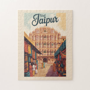 Jaipur India Hawa Mahal Illustration Travel Art