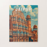 Jaipur India Illustration Travel Art Vintag<br><div class="desc">Jaipur Retro Vektor Reise Design. Jaipur,  die pulsierende Hauptstadt von Rajasthan,  ist bekannt als die rosa Stadt für ihre eindrucksvollen Terrakotta-Gebäude und das königliche Erbe</div>