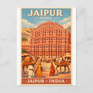 Jaipur, Indien, in klassischem Retro-Look Postkarte