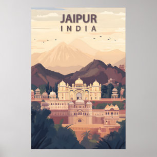 Jaipur Indien Reise Pink City Hawa Mahal Poster