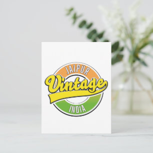 Jaipur Vintage-Style-Logo-Poster-Notizbuch Postkarte