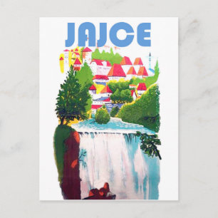 Jajce, Wasserfälle Bosnien, Jugoslawien, Vintag Postkarte
