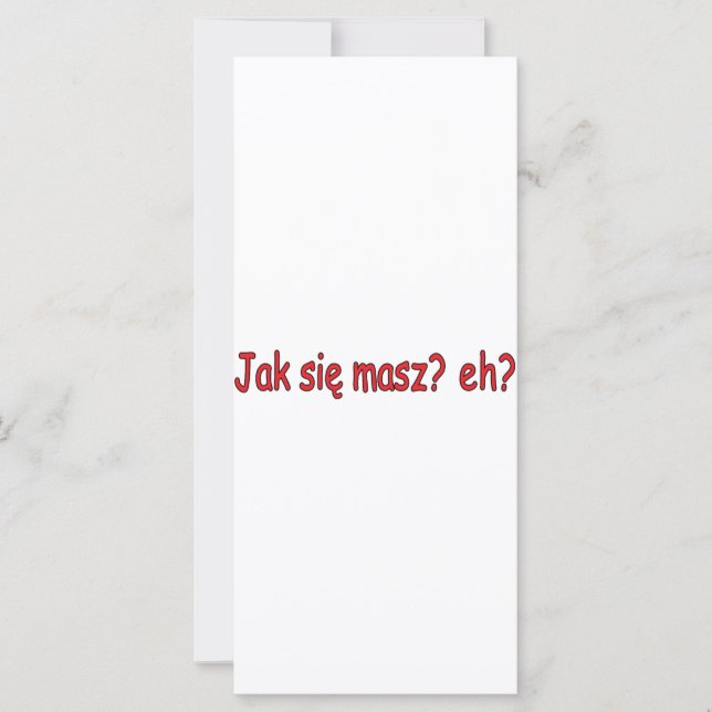 Jak Sie Masz, nicht wahr? (Vorderseite)