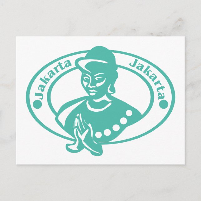 Jakarta Briefmarke Postkarte (Vorderseite)