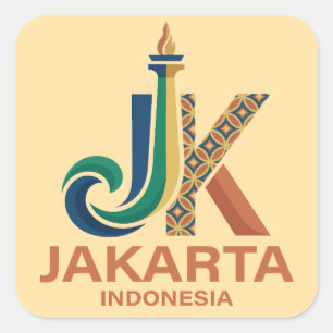 Jakarta Indonesien Südostasien Quadratischer Aufkleber