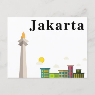 Jakarta Indonesien Vintage Postkarte