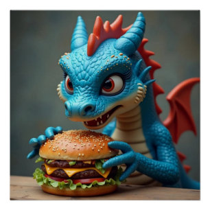 Jake Dragons Burger-Plakat Poster